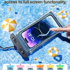ซองกันน้ำ PVC อเนกประสงค์ - เคสโทรศัพท์กันน้ำแบบถุงลมนิรภัยพร้อมเชือกคล้อง เหมาะสำหรับว่ายน้ำ, ดำน้ำ, ล่องแก่ง คละสี
