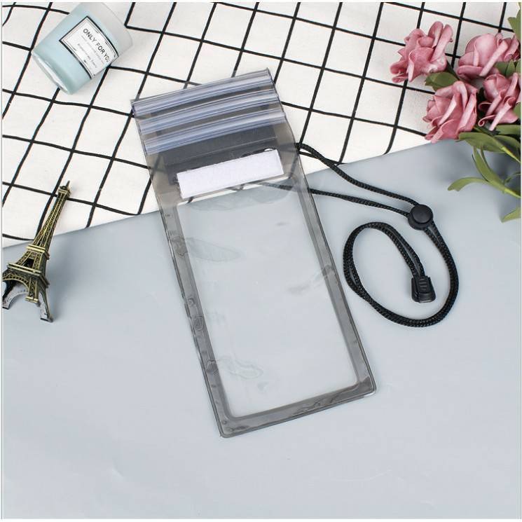 พร้อมส่ง กันน้ำ100% ซองกันน้ำโทรศัพท์สัมผัสง่าย แบบหนา งานดี ถ่ายรูปชัด สายปรับได้ สีเทา
