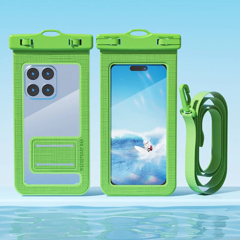 ใหม่ซองกันน้ําเคสโทรศัพท์หน้าจอสัมผัสกระเป๋ากันน้ําดําน้ําปิดผนึกกระเป๋าใสถุงเก็บฝุ่นแบบพกพาเคสโทรศัพท์สากลสําหรับโทรศัพท์มือถือ สีเขียวเข้ม